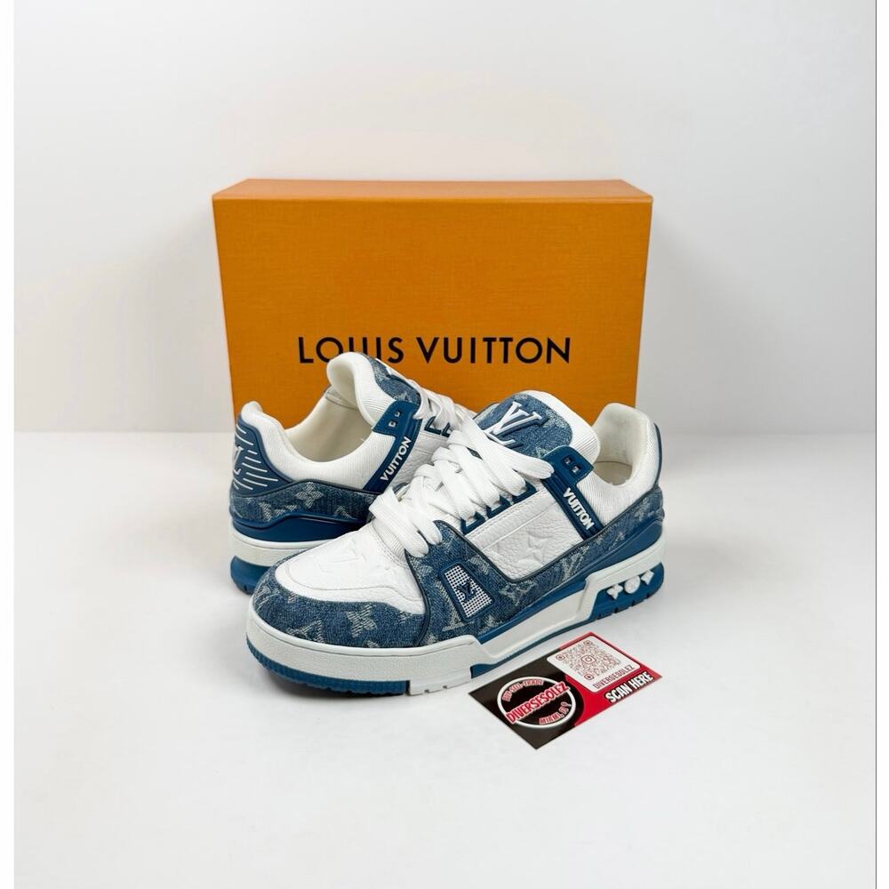 Size 7.5 - Louis Vuitton Denim Blue Trainer Women’s